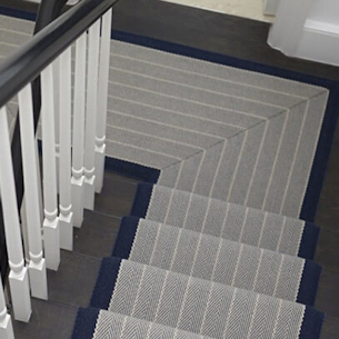grey stair runner with dark border tape