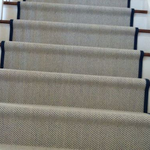 Grey herringbone runner